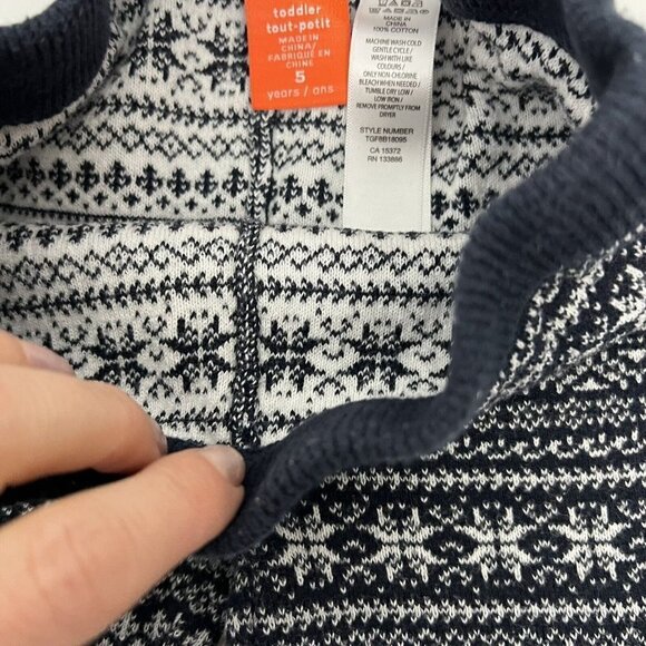 JOE FRESH Toddler Kid GIRL Fair Fair Isle Knit Leggings Pants Cotton Sz 5 - Picture 4 of 6